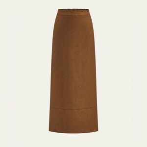 COMMENSE Elegant Brown Women's Elastic Waist Skirt - Size Extra Large